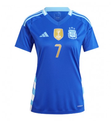Argentina Rodrigo De Paul #7 Udebanetrøje Dame Copa America 2024 Kortærmet
